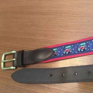 Authentic Vineyard Vines embossed Christmas theme belt